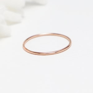 simple rings, minimalist ring, rose gold stack rings, thin gold bands, size 10 woman rings, rings for women, thumb ring Bliss Ring image 1