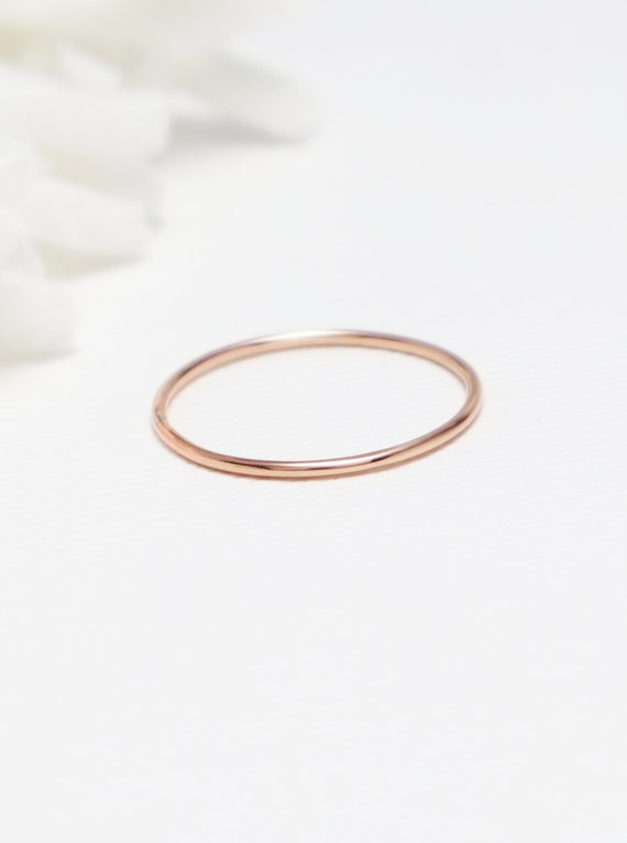 Simple Rings, Minimalist Ring, Rose Gold Stack Rings, Thin Gold Bands, Size 10 Woman Rings, Rings for Women, Thumb Ring | Bliss Ring