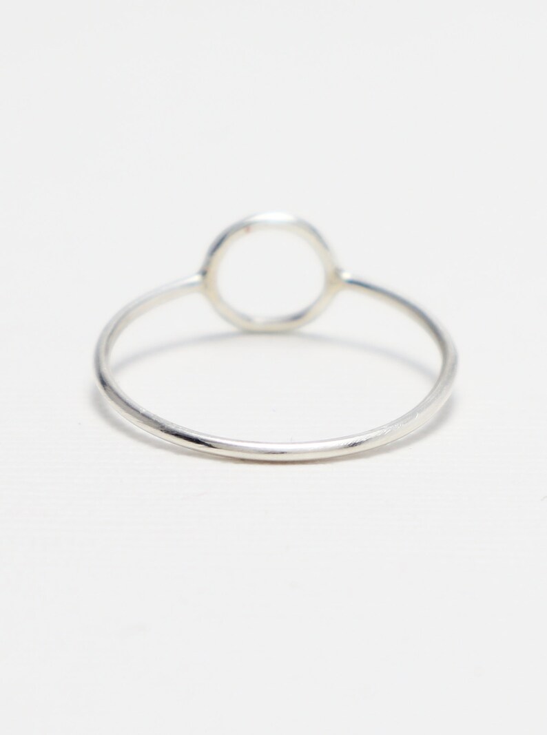 Open Circle Ring, Dainty Rings for Women, Thin Cute Silver Ring, Minimalist Ring, Tiny Simple Casual Karma Ring, Eternal Ring Unity Ring image 6