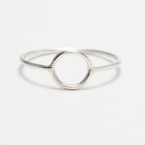 Open Circle Ring, Dainty Rings for Women, Thin Cute Silver Ring, Minimalist Ring, Tiny Simple Casual Karma Ring, Eternal Ring Unity Ring image 4