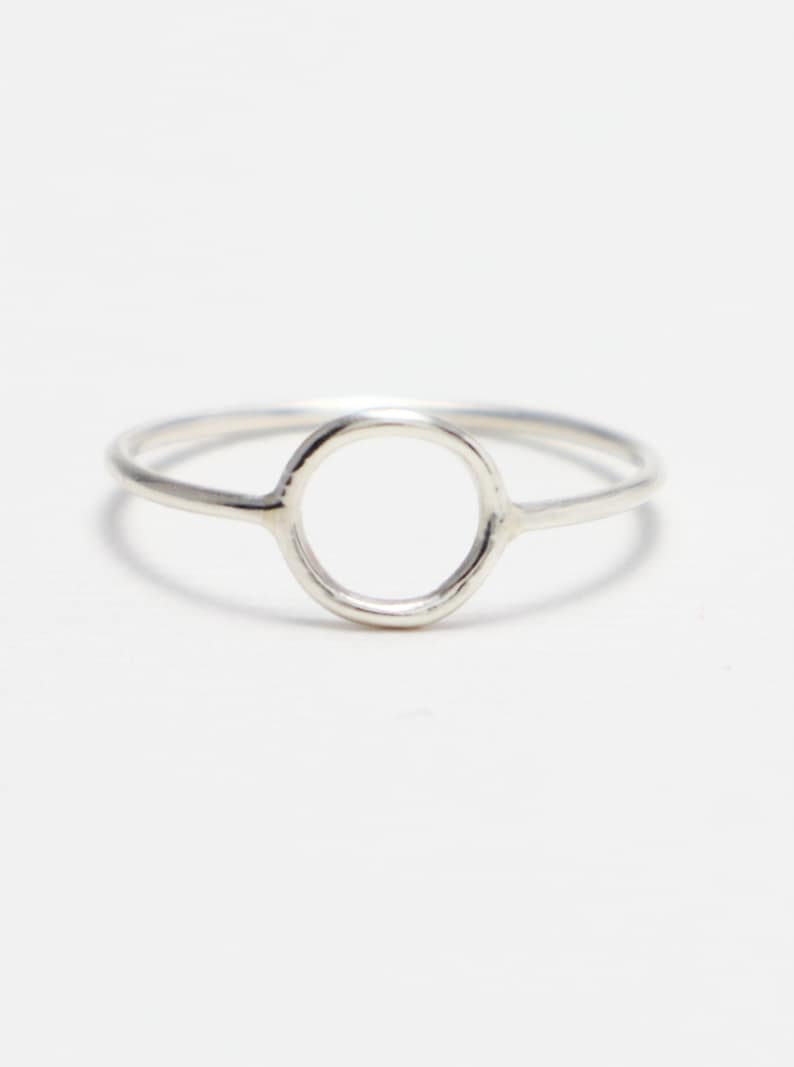 Open Circle Ring, Dainty Rings for Women, Thin Cute Silver Ring, Minimalist Ring, Tiny Simple Casual Karma Ring, Eternal Ring Unity Ring image 4