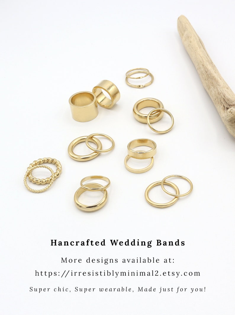 Conjunto de anillos de pareja, anillo de pareja de plata, su anillo de promesa para pareja, alianza de boda a juego, conjunto de anillos de boda, regalo de pareja / anillos eternos imagen 10