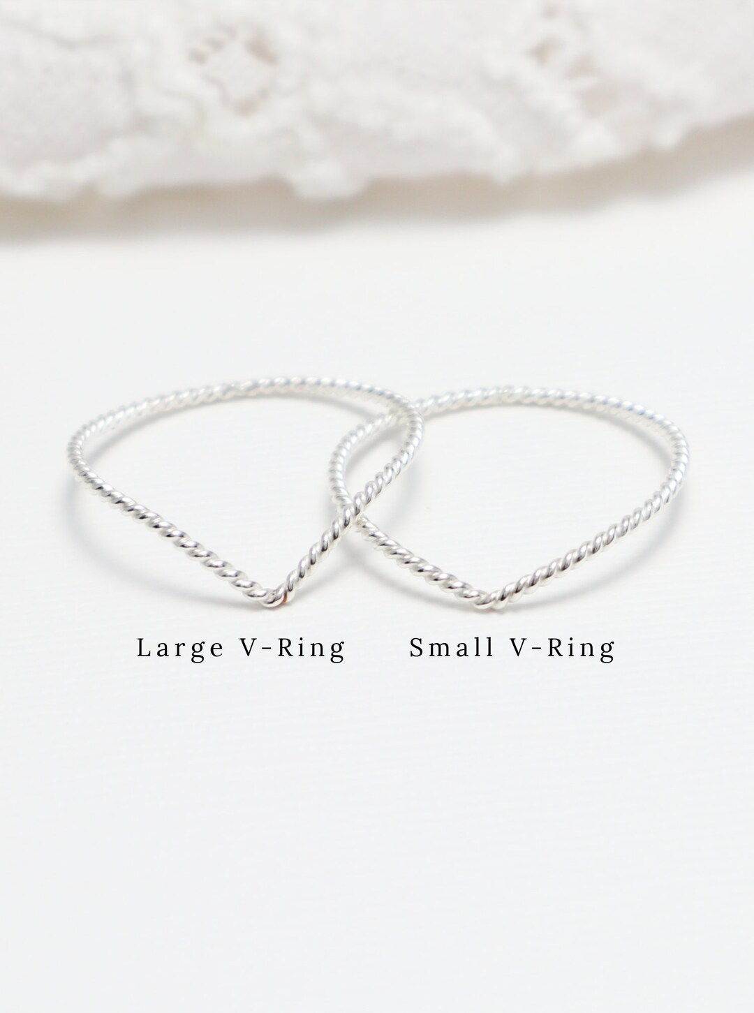 Super Thin Silver Chevron Ring, V Twist Ring, Dainty Rings for Women ...