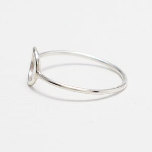 Open Circle Ring, Dainty Rings for Women, Thin Cute Silver Ring, Minimalist Ring, Tiny Simple Casual Karma Ring, Eternal Ring Unity Ring image 5