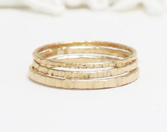 Stacking Gold Rings For Women, Minimalist Ring, Medium Thick Band Ring, Thin Ring, Thumb Ring, 14K Gold Filled Stack Ring | Prosperity Rings