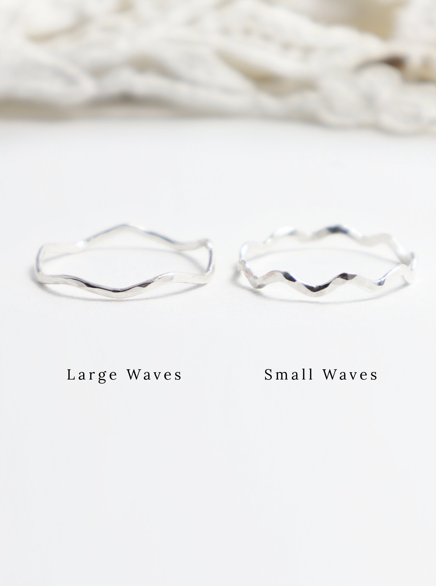 Thin Silver Hammered Wavy Ring, Zig Zag Stacking Ring For Women, Delicate Thumb Ring, Dainty Wave Band, Minimalist Jewelry | Wave Rings