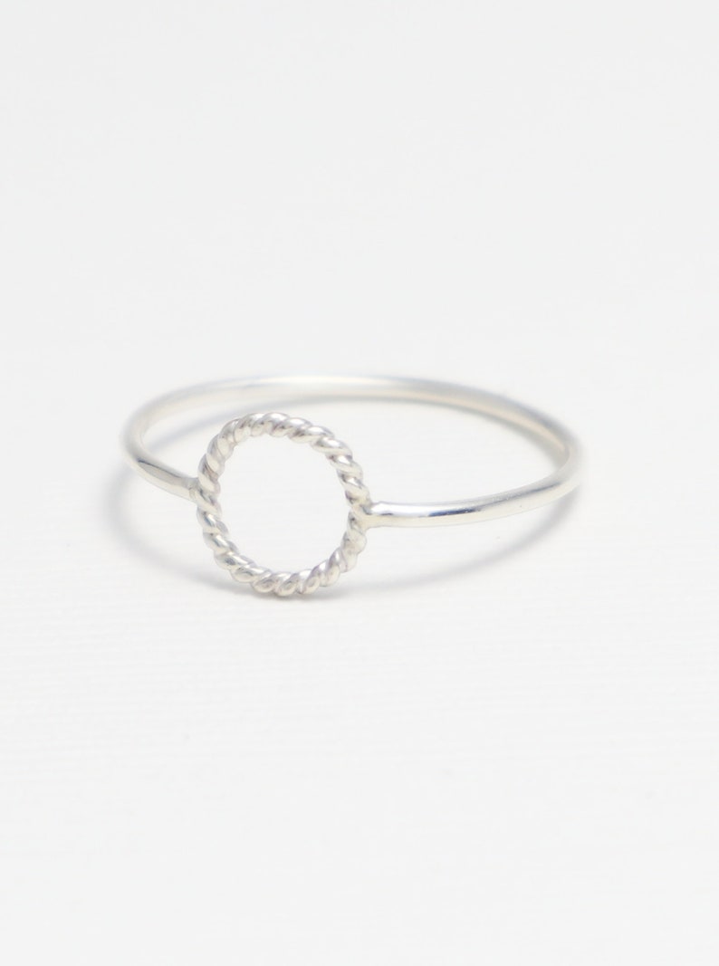 Dainty Circle Ring, Open Circle Rings for Women, Thin Silver Cute Ring, Promise Ring, Simple Minimalist Ring, Tiny Karma Ring Unity Ring image 3