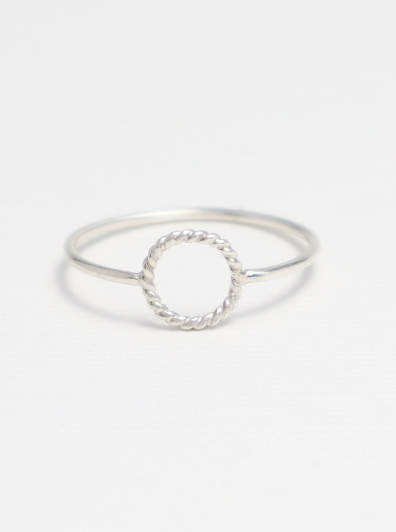 Dainty Circle Ring, Open Circle Rings for Women, Thin Silver Cute Ring, Promise Ring, Simple Minimalist Ring, Tiny Karma Ring Unity Ring image 4