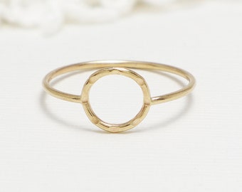 Open Circle Gold Ring, Rings for Women, Minimalist Ring, Promise Ring, Dainty Ring, Karma Ring, 14K Gold Filled, Eternal Ring | Unity Ring