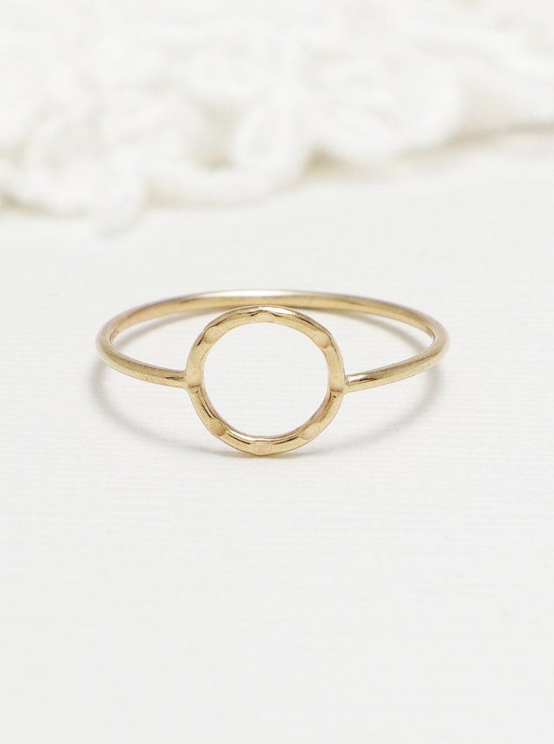 Open Circle Gold Ring, Rings for Women, Minimalist Ring, Promise Ring, Dainty Ring, Karma Ring, 14K Gold Filled, Eternal Ring Unity Ring image 1