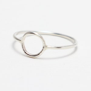 Open Circle Ring, Dainty Rings for Women, Thin Cute Silver Ring, Minimalist Ring, Tiny Simple Casual Karma Ring, Eternal Ring Unity Ring image 3