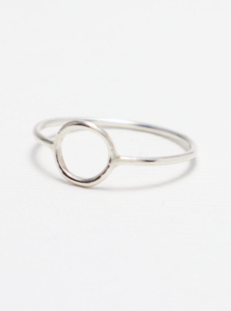 Open Circle Ring, Dainty Rings for Women, Thin Cute Silver Ring, Minimalist Ring, Tiny Simple Casual Karma Ring, Eternal Ring Unity Ring image 3