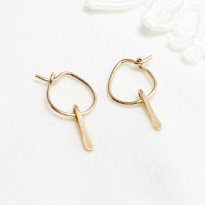 Bar Earrings, Bar Earrings Dangle, Line Earrings, Minimalist Earrings, Small Drop Earrings, Gold Earrings For Women | Accent Earrings