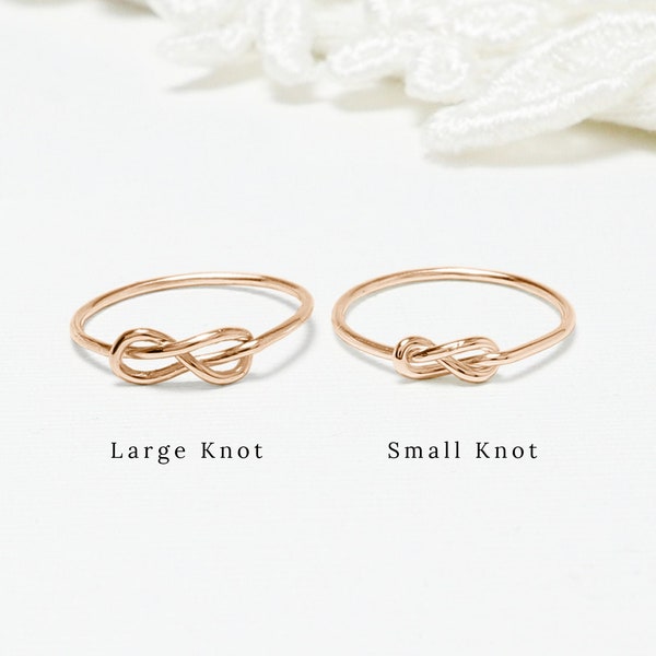 Tiny Super Thin Rose Gold Infinity Knot Ring, Dainty Mother Daughter Bridesmaid Bff Gift, Promise Love Rings For Women | Unity Rings