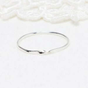Super Thin Silver Mobius Ring, Promise Rings For Women, Dainty Wedding Band, Knot Engagement Ring, Delicate Simple Stacking | Unity Ring