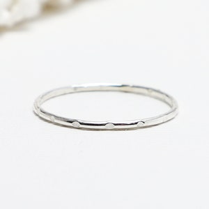 Super Thin Silver Textured Ring, Thumb Rings For Women, Dainty Ring, Simple Stacking Ring, Minimalist Ring, Tiny Knuckle | Paradise Ring