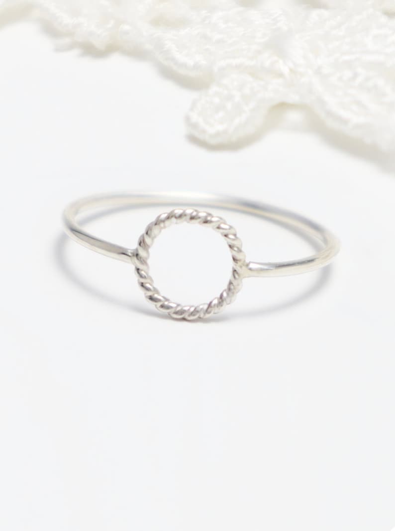 Dainty Circle Ring, Open Circle Rings for Women, Thin Silver Cute Ring, Promise Ring, Simple Minimalist Ring, Tiny Karma Ring Unity Ring image 1