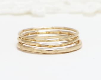 Minimalist Gold Stack Ring, Gold Rings For Women, Medium Thick Band Ring, Gold Thin Ring, Thumb Ring, 14K Gold Filled | Prosperity Rings