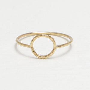 Open Circle Gold Ring, Rings for Women, Minimalist Ring, Promise Ring, Dainty Ring, Karma Ring, 14K Gold Filled, Eternal Ring Unity Ring image 3