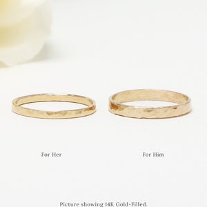 Parure de bagues couple, Bague couple en argent, Bague de promesse His Her pour couple, Alliance assortie, Parure d'alliances, Cadeau pour couple Anneaux éternels 2 Gold Rings