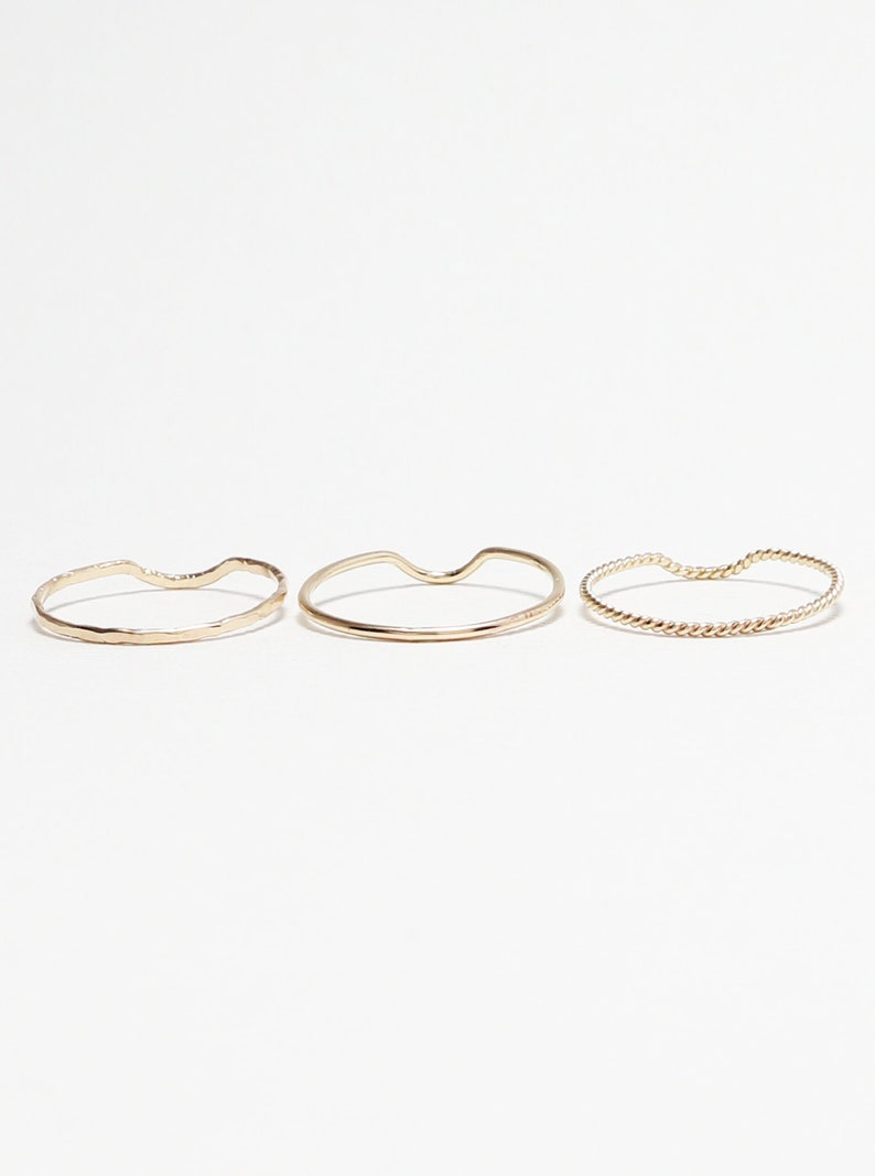 Super Thin Gold Curve Ring, U Gold Rings For Women, Curved Ring, Dainty Ring, Delicate Ring, Thumb Ring, Gold Minimalist Ring Mettle Rings image 5
