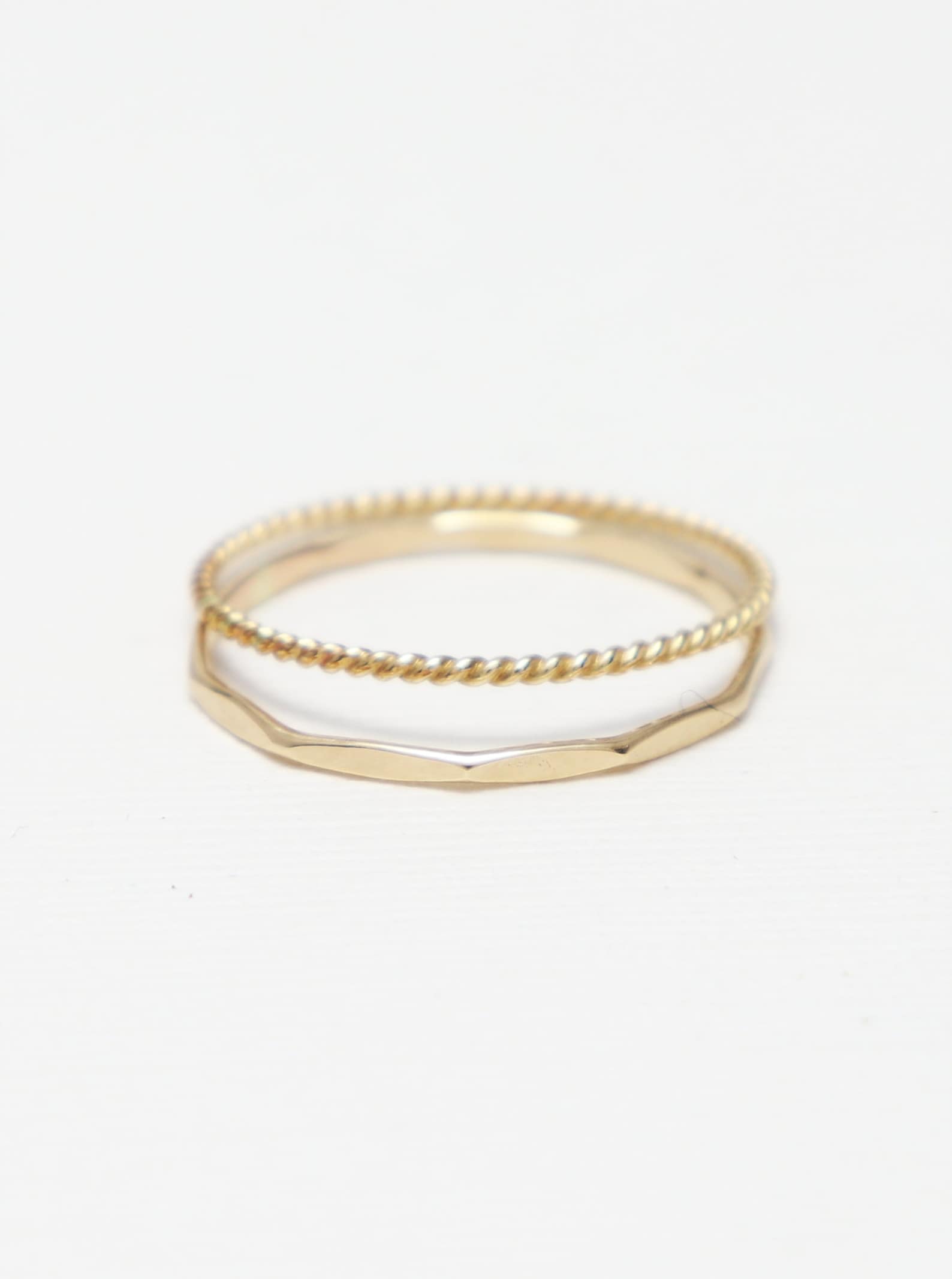 Thin Gold Ring Set of 2 Gold Rings for Women Gold Twist Etsy UK