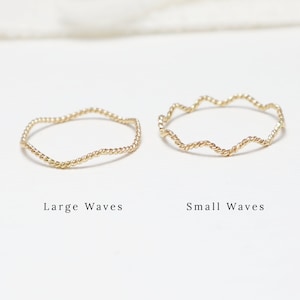 Dainty Gold Twist Wavy Ring, Thin Zig Zag Gold Rings For Women, Gold Band Stacking Ring, Delicate Ring, Thumb Ring, Gold Filled | Wave Rings