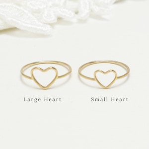 Open Heart Gold Ring, Gold Rings for Women, Sister Mother Daughter Rings, Dainty Promise Ring, 14K Gold Filled, Eternal Ring | Unity Ring