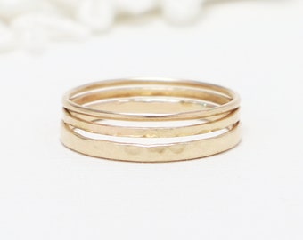 Gold Ring Set Of 3, Medium Thick Band Ring, Gold Thin Ring, Gold Rings For Women, Thumb Ring, 14K Gold Filled Stack Ring | Intuition Rings