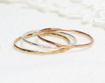 Super Thin Gold & Silver Rings, Thumb Rings For Women, Simple, Dainty Delicate, Minimalist Ring, Mixed Metal Stacking Ring | Paradise Rings