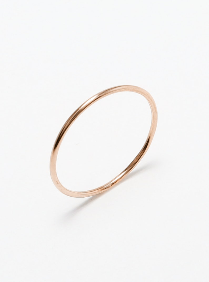 simple rings, minimalist ring, rose gold stack rings, thin gold bands, size 10 woman rings, rings for women, thumb ring Bliss Ring image 4