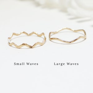Thin Gold Hammered Wavy Ring, Stacking Rings For Women, Dainty Zig Zag Ring, Delicate Ring, Thumb Ring, Minimalist Ring | Wave Rings