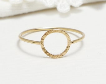 Open Circle Gold Ring, Rings for Women, Minimalist Ring, Promise Ring, Dainty Ring, Karma Ring, 14K Gold Filled, Eternal Ring | Unity Ring