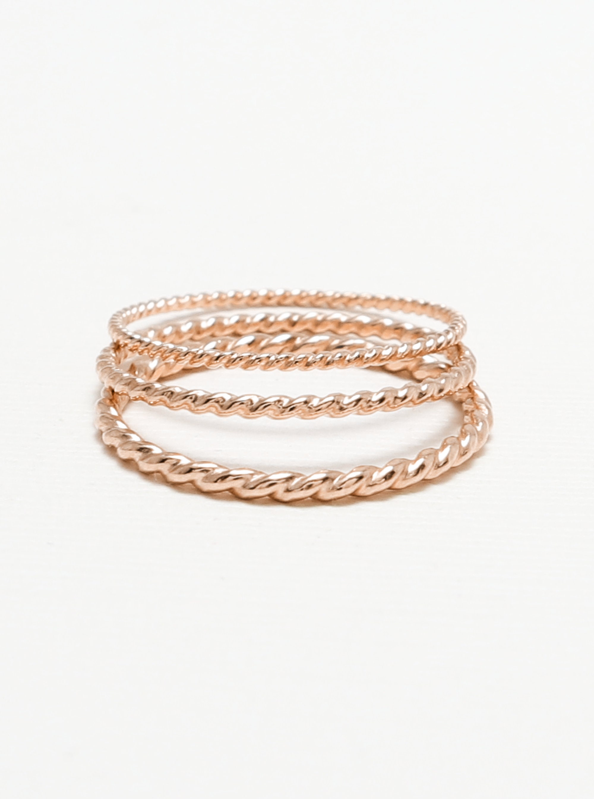 Rose Gold Twist Stacking Ring Gold Rings For Women Promise | Etsy