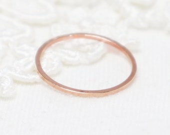 Super Thin Rose Gold Square Ring, Simple Rings For Women, Stacking Ring, 14K Pink Gold Filled Ring, Thumb Ring | Spirits Ring