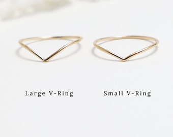 Super Thin Gold Chevron Ring, V Gold Rings For Women, Curved Ring, Dainty Ring, Delicate Ring, Thumb Ring, Minimalist Ring | Esprit Rings