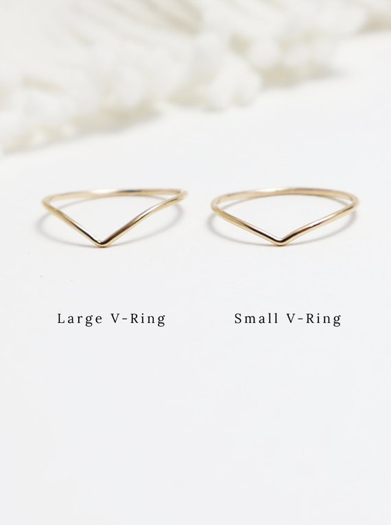 Super Thin Gold Chevron Ring, V Gold Rings For Women, Curved Ring, Dainty Ring, Delicate Ring, Thumb Ring, Minimalist Ring | Esprit Rings