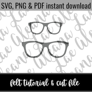 Digital Download | Nerd Glasses Felt Eye SVG & PNG File | Amigurumi Felt Eye Cut Files | Not finished item DIY Files Only