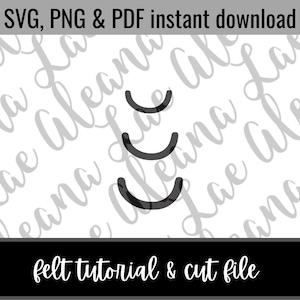 Digital Download | Mouth Felt Winky Eye SVG & PNG File | Amigurumi Felt Eye Cut Files | Not finished item DIY Files Only