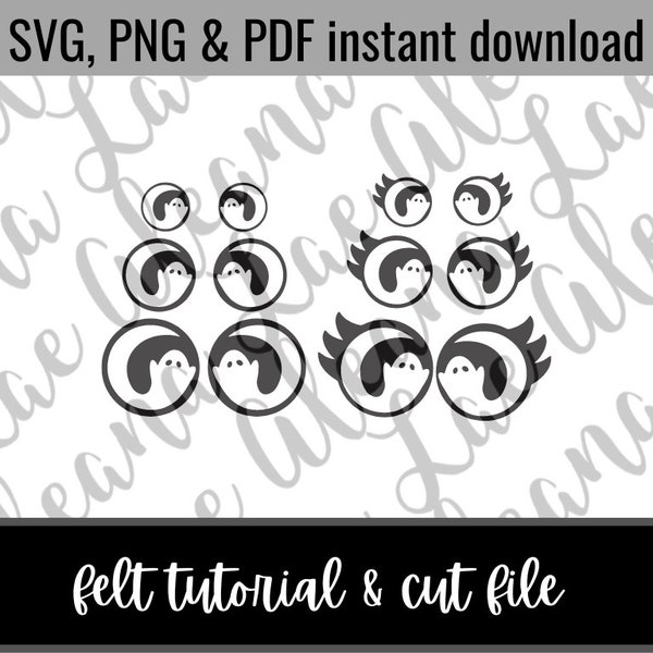 Digital Download | Ghost Felt Eyes SVG & PNG File | Ghosting Around Amigurumi Felt Eye Cut File | Not finished item DIY File only