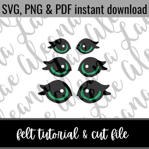 Digital Download | Lisa Cat Eyes SVG & PNG File | Amigurumi Felt Eye Cut File | Not finished item DIY File only