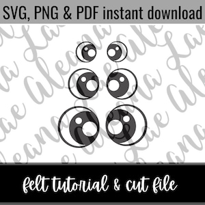 Digital Download | Basic Eyes SVG & PNG File | Amigurumi Felt Eye Cut File | Not finished item DIY File only