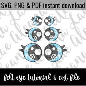 Digital Download | Snowflake Eyes SVG & PNG File | Amigurumi Felt Eye Cut File | Not finished item DIY File only