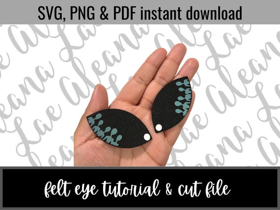 Digital Download Eyelash Eyes SVG & PNG File Amigurumi Felt Eye