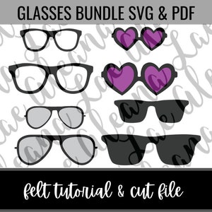 Digital Download | Glasses Bundle Felt Eye SVG Files | Amigurumi Felt Eye Cut Files | Not finished item DIY Files ONLY