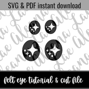 Digital Download | Starry Ovals Eyes SVG File | Amigurumi Felt Eye Cut File | Not finished item DIY File ONLY