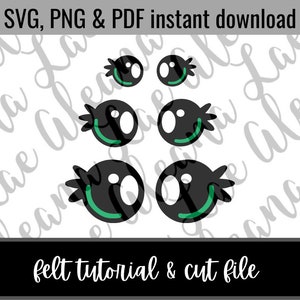 Digital Download | Squishy Eyelash Eyes SVG & PNG File | Amigurumi Felt Eye Cut File | Not finished item DIY File only