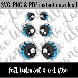 Digital Download | Doll Eyes SVG & PNG File | Amigurumi Felt Eye Cut File | Not finished item DIY File only