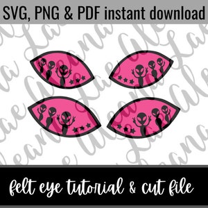 Digital Download | Alien Eyes SVG & PNG File | Peace Out Amigurumi Felt Eye Cut File | Not finished item DIY File Only
