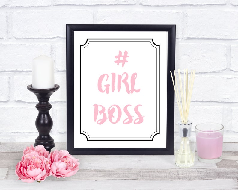 Hashtag Girl Boss Pink Boss Girlboss Quote Printable Wall Etsy